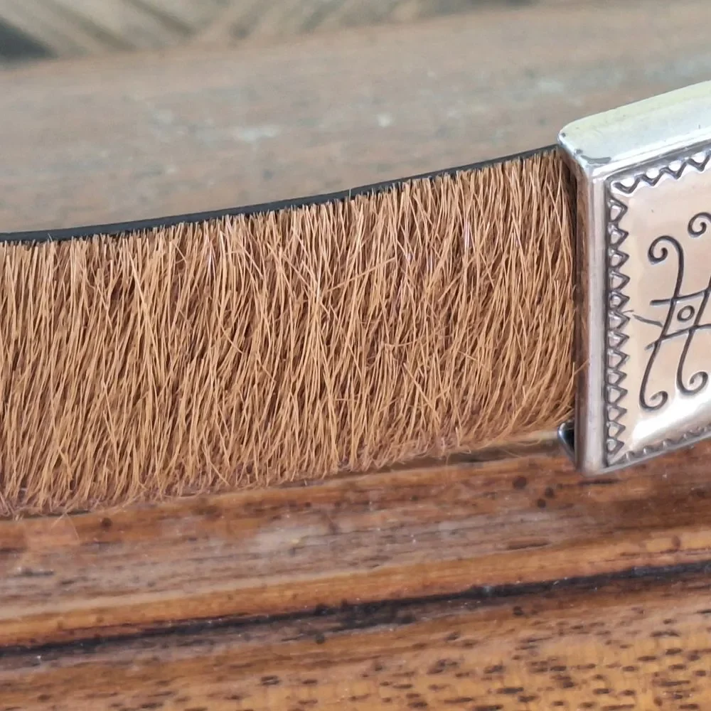 BRIGHTON Leather Calf Hair Multicolor Belt Size ML 32 Excellent Vintage Q4800